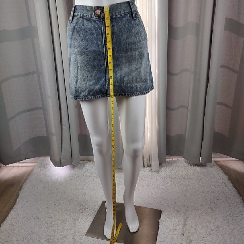 Old Navy Women's Blue Cotton Denim Mini Skirt Size 6 - Picture 5 of 11